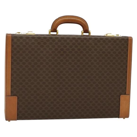 CELINE Macadam Canvas Trunk Pvc Leather Brown Gold - Picture 1 of 13